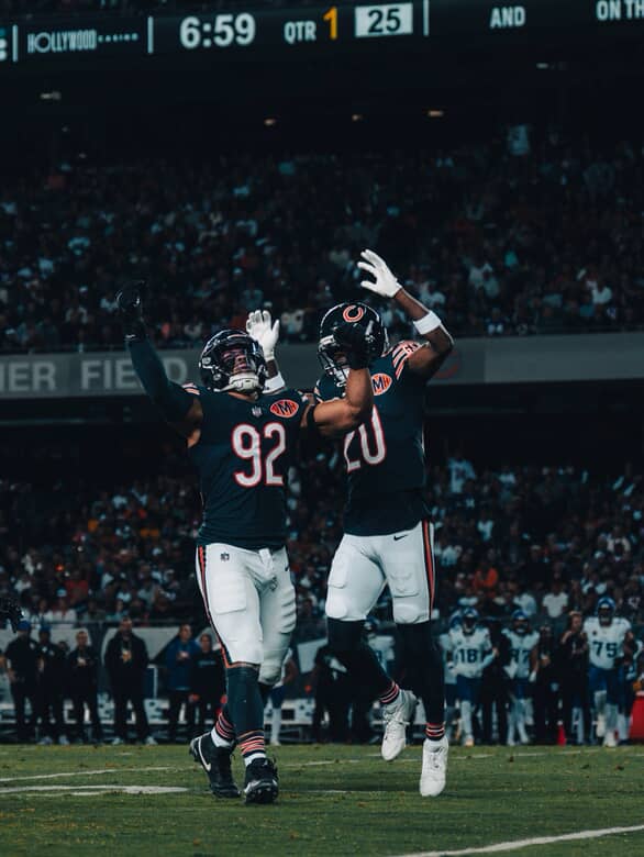 Daniel hardy #92 celebrates a big play