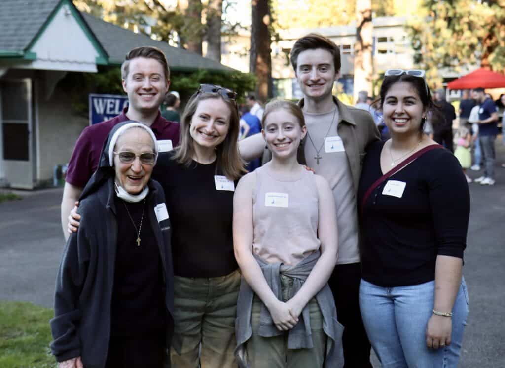 Alumni taigate sr john therese with former stundents