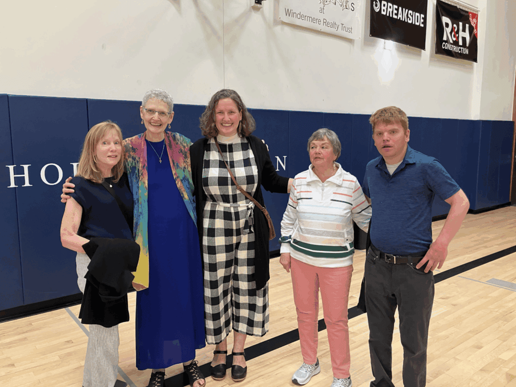 Barbara kruezer with family at her retirement celbration