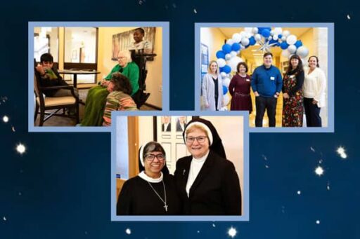 Sisters-Maryville-resident-VCS-teachers-collage-on-a-starry-sky-background