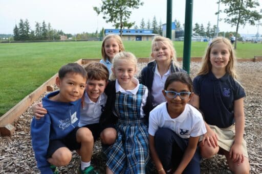VCES boys and girls on the playground