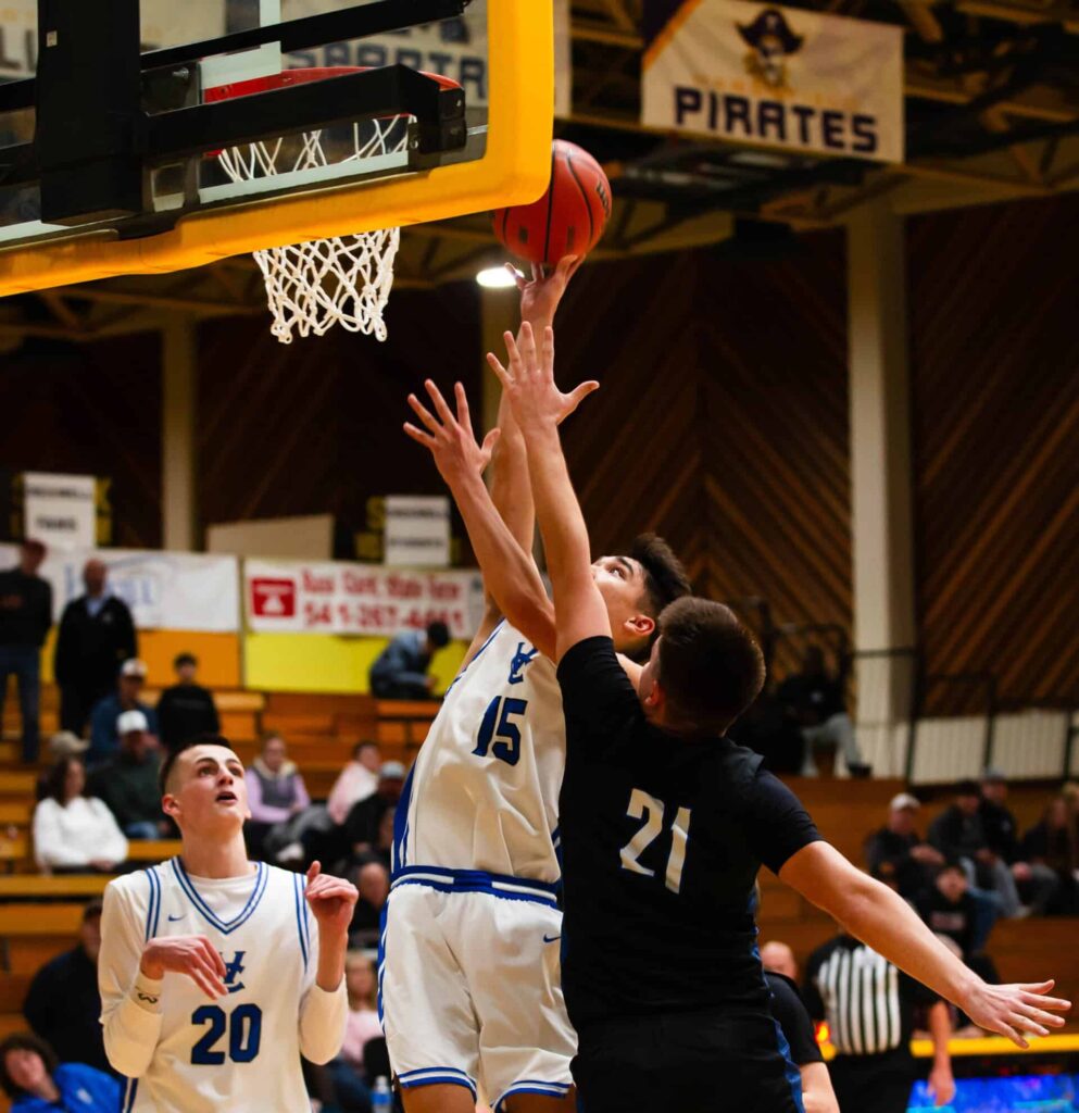 Boys Basketball Championship game, VC player taking shot