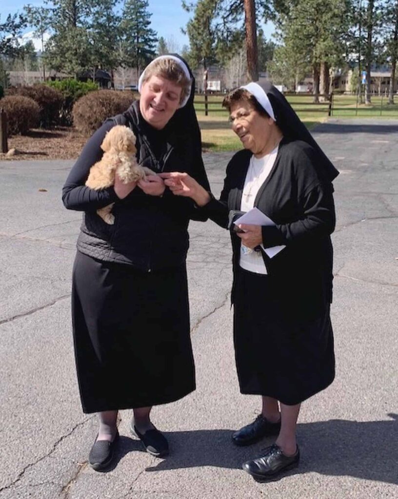 Sisters Adele Marie and Juanita with SAM's dog Gabi