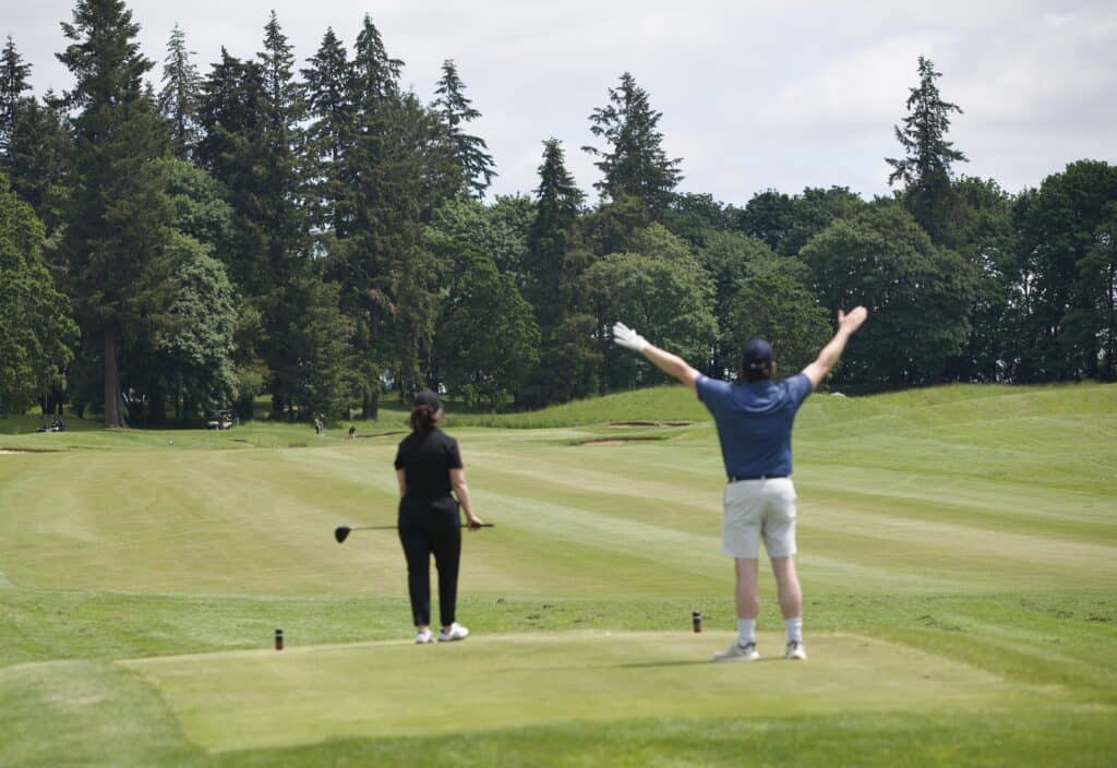 Cheering a great golf shot
