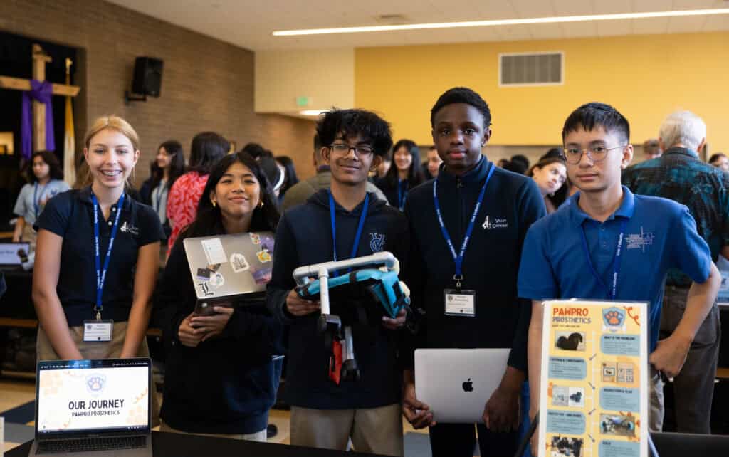 Dog Mobility STEM students getting ready for their presentation