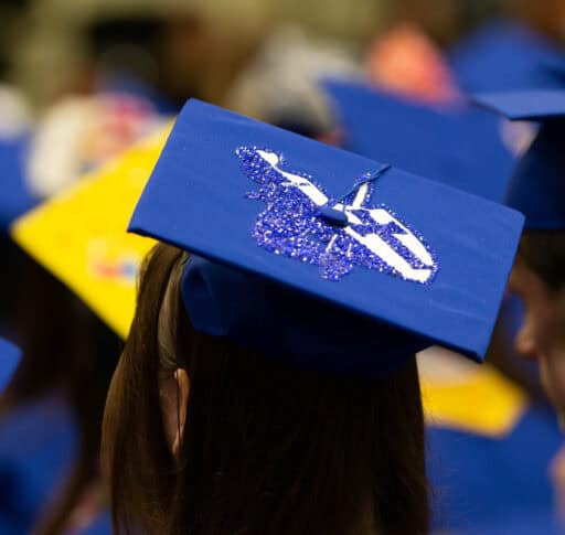 Graduate cap with valiant logo