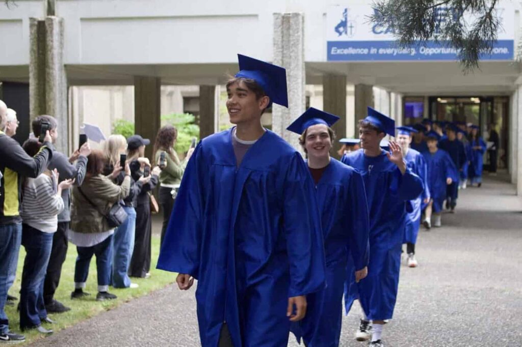 Elijah Schaal during his senior walk