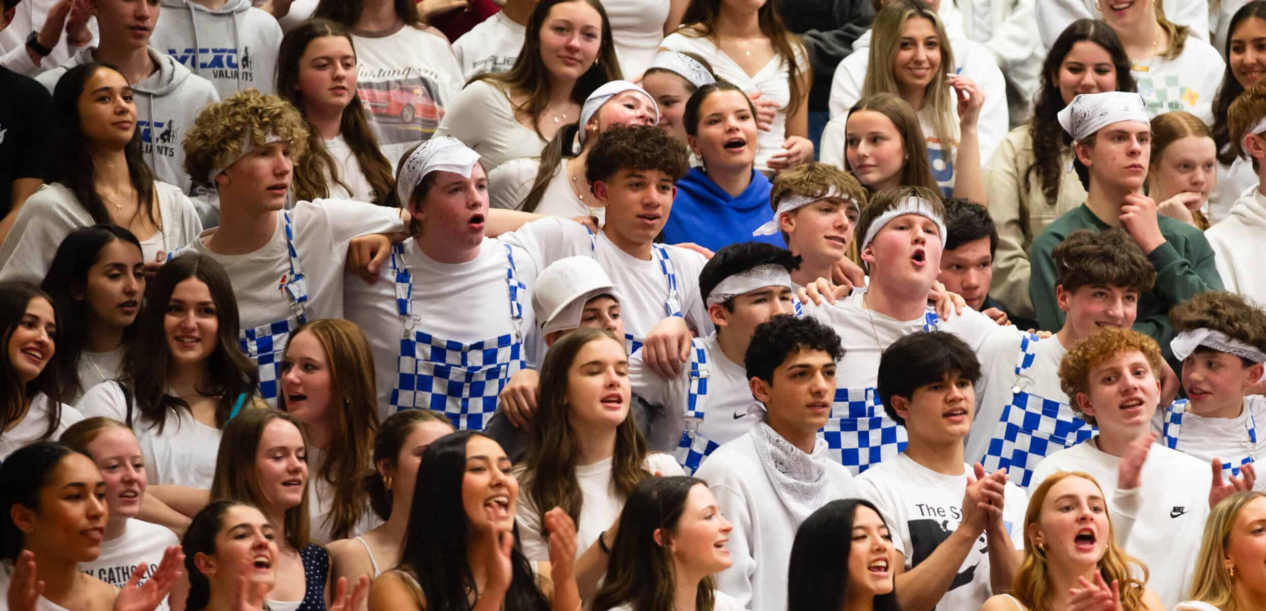 Blue Crew Cheers on basketball
