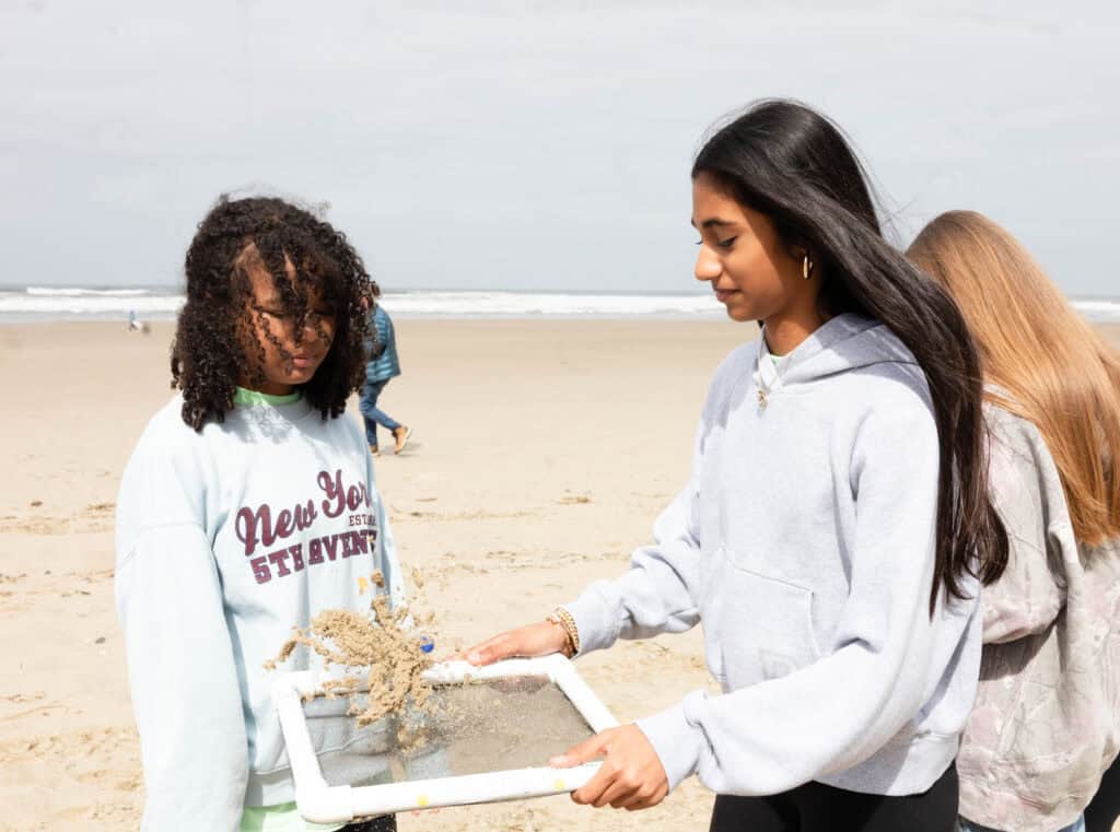 VCMS girls Microplastic beach project